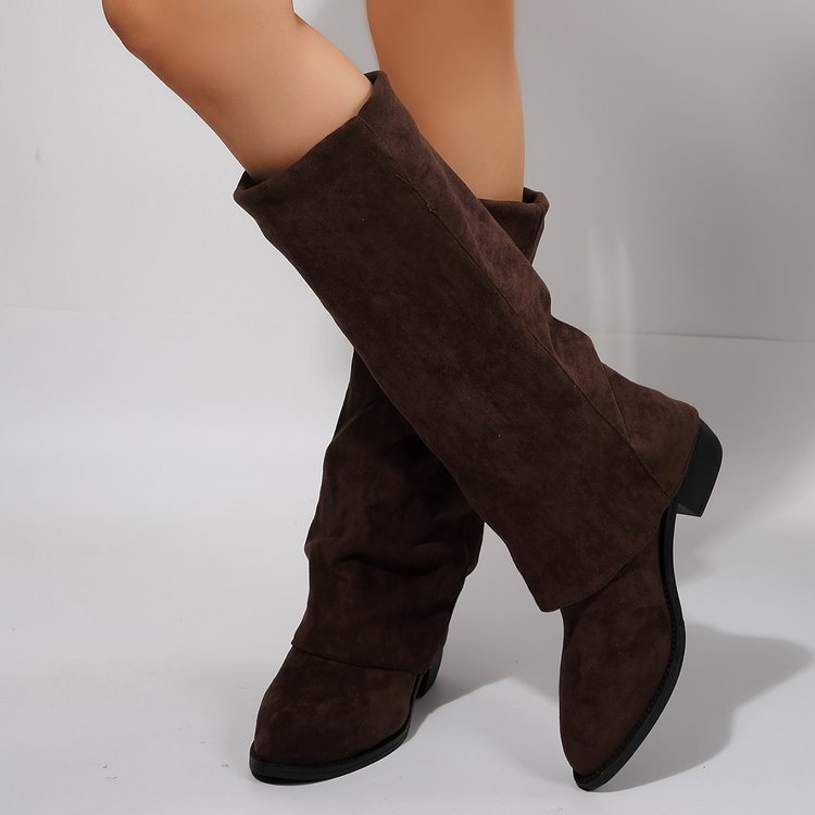 Bota alta de piel 