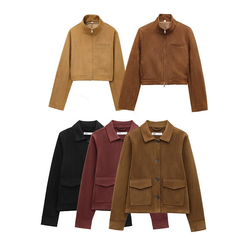 Abrigo Efecto Ante Suede