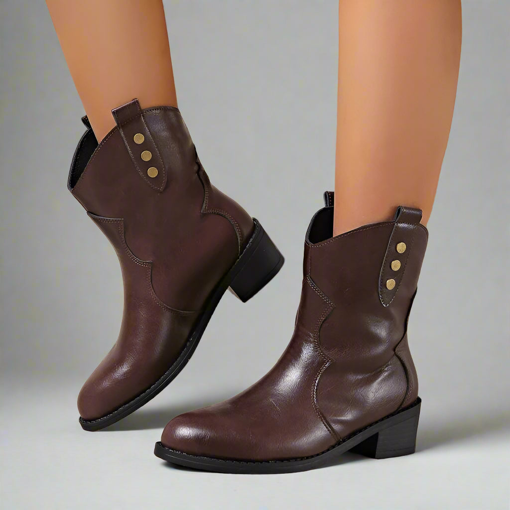 Botines de piel con plataforma 