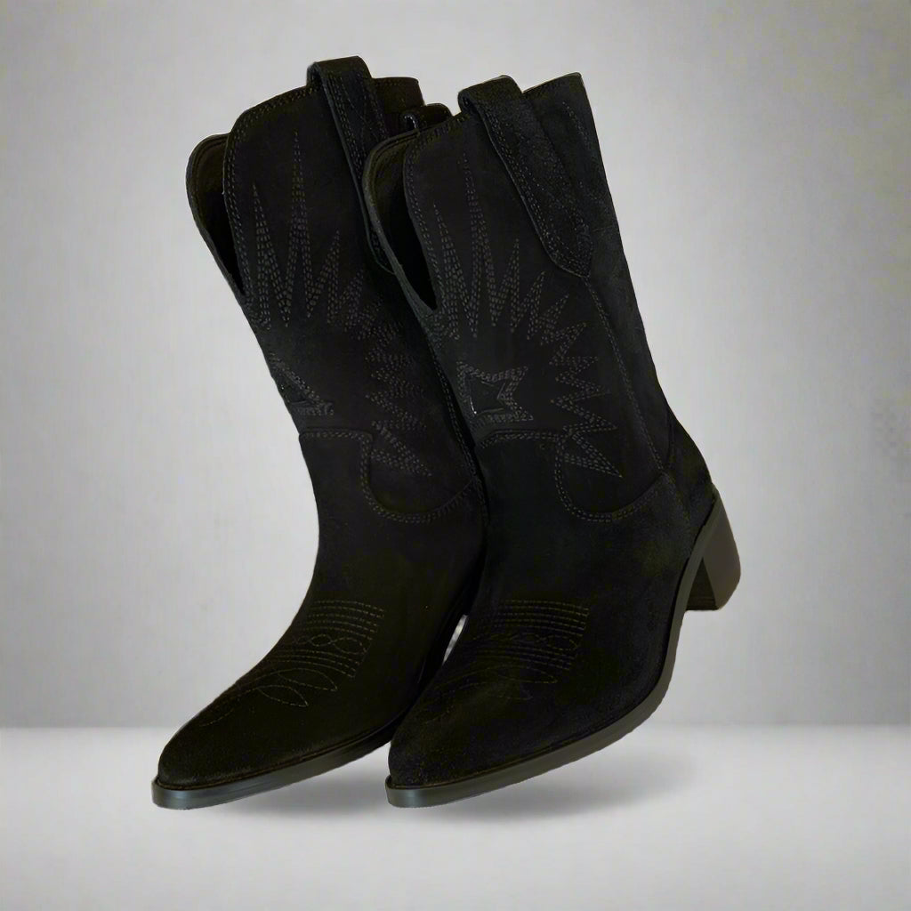 Bota de piel cowboy bordado