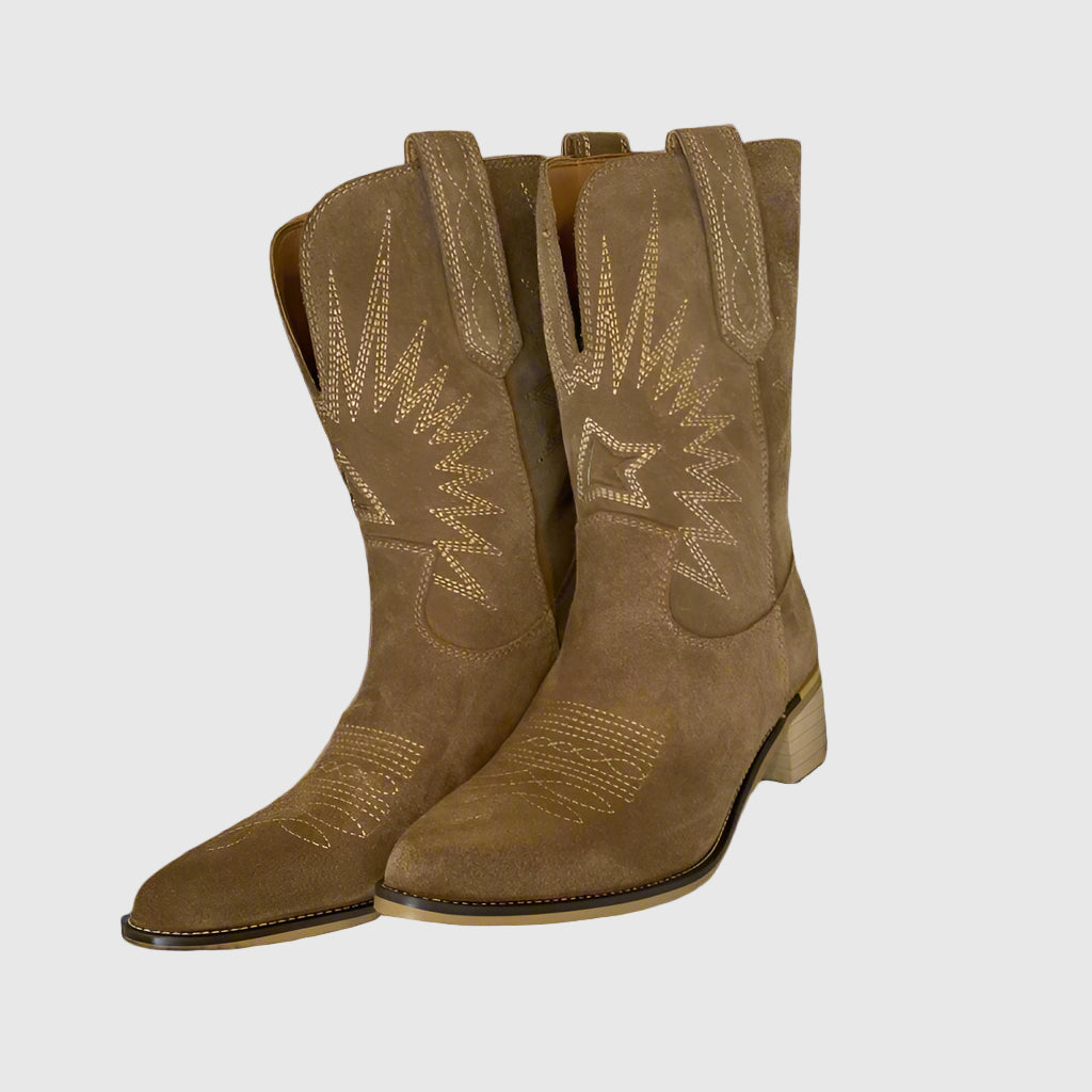 Bota de piel cowboy bordado