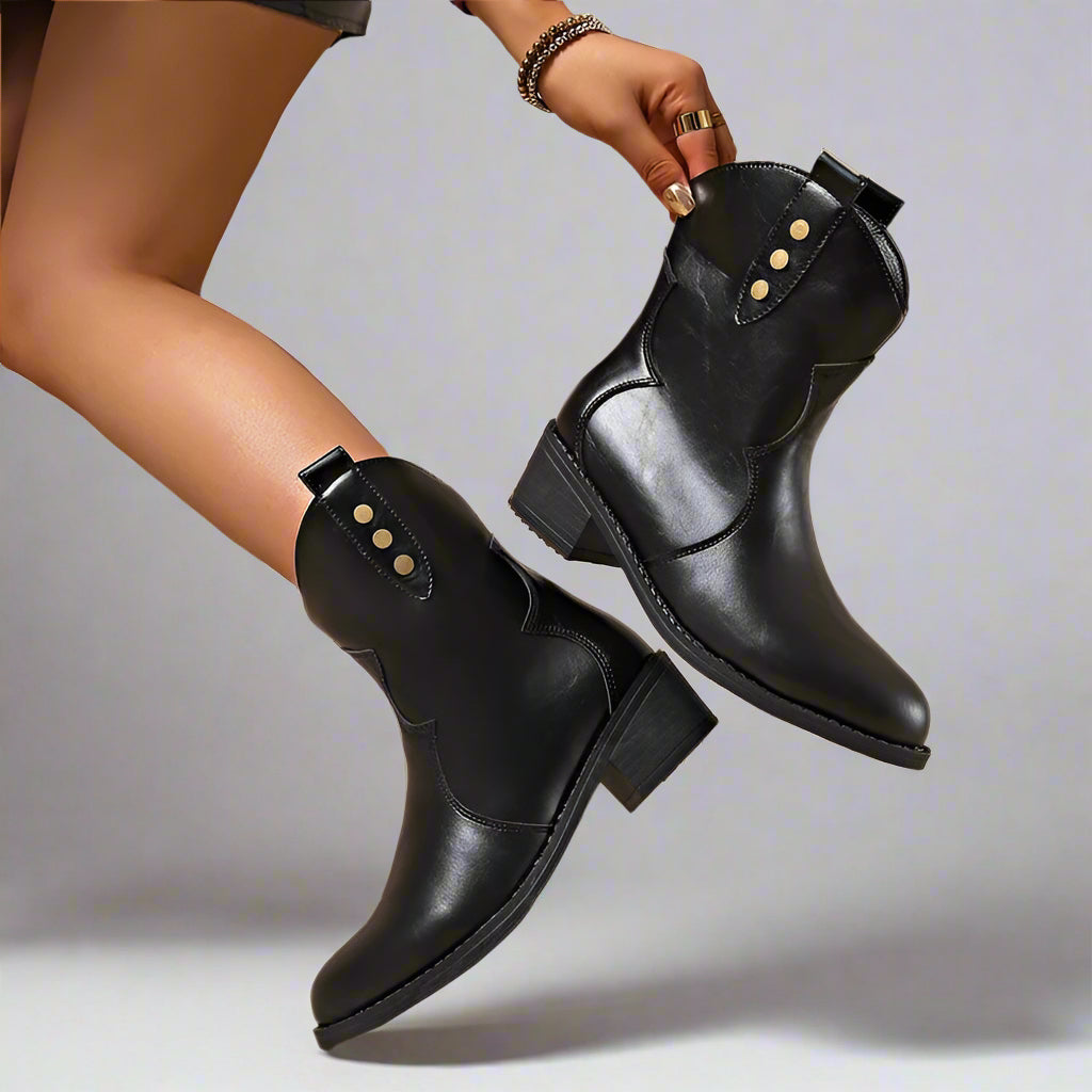 Botines de piel con plataforma 