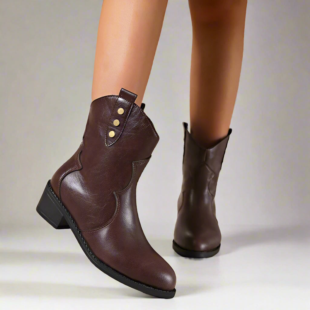 Botines de piel con plataforma 